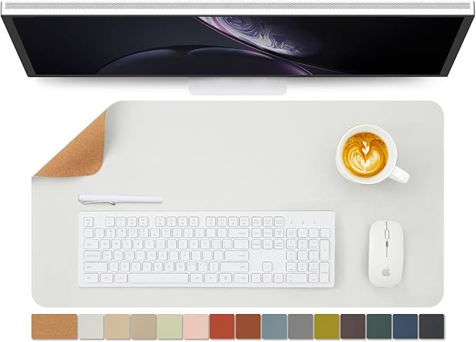 Cork Desk Mat - Dual-Sided Desk Pad by HOMIEAZICOZI