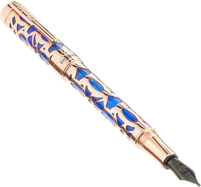 Conklin Endura Deco Crest Fountain Pen in Blue, Stub Nib, Premium Writing by Conklin