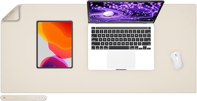 Leather Desk Pad Blotter, Wolaile 36x17 inch Big Keyboard Mouse Pad, Waterproof - Image 9