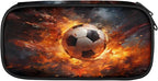 Pardick Football Fire Pencil Case，Big Capacity Pencil Pouch Coin Pouch - Image 2