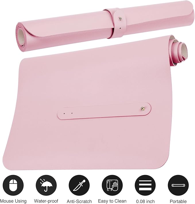 Boutilon Leather Desk Pad Protector, Non-Slip Mouse Pad, Laptop Desk Pad - Image 3