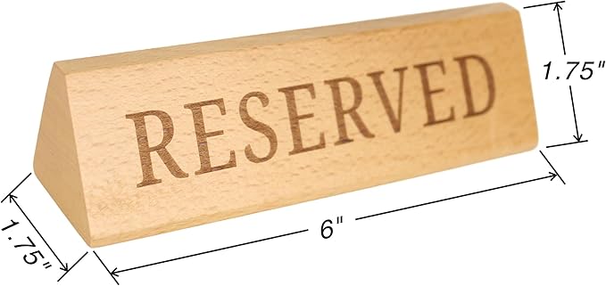 Wood Table Top Seating Reserved Signs - Image 2