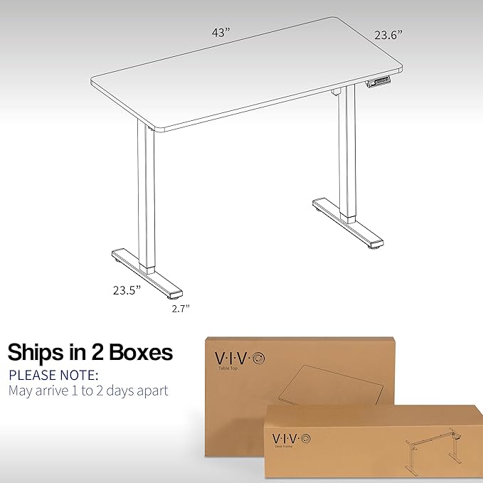 VIVO Electric 43 x 24 in Standing Desk, Memory Height Adjustment, 1B Series - Image 3