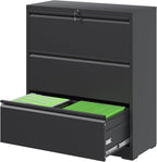 FLIXELIO 3 Drawer File Cabinet, Heavy Duty Metal Filing Cabinet by FLIXELIO