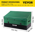 vevor outdoor storage box, 230 gallon waterproof pe on a desk or shelf