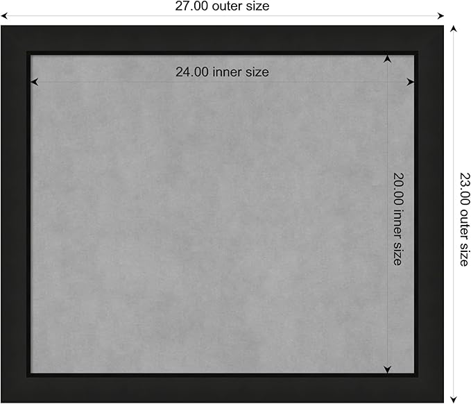 Amanti Art Black Framed Magnetic Board 23x27 Medium Vision Board - Image 4