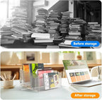 Cuukie File Sorter Organizer, 5 Sections Acrylic Letter Tray - Image 3