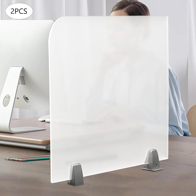 Desk Divider, Privacy Desk Screen, Frosted Acrylic Partitions - Image 2