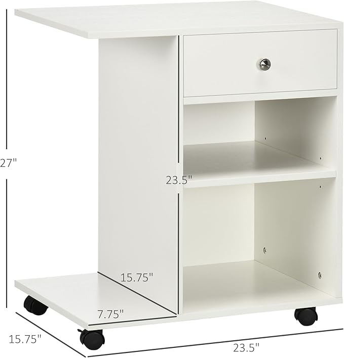 Zateety Mobile Printer Stand, Rolling File Cabinet Cart - Image 3