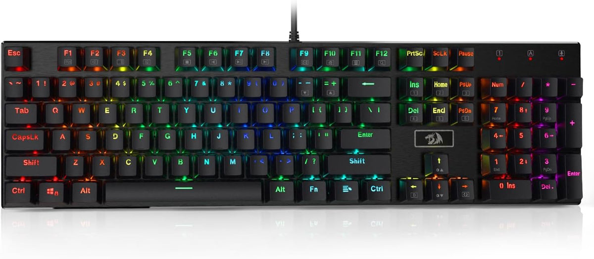 Redragon K556 Wired RGB Mechanical Gaming Keyboard, 104-Key Aluminum Board