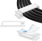 XHF 50 PCS Self Adhesive Cable Clips White, Wire Clips Cable Management Wire by XHF