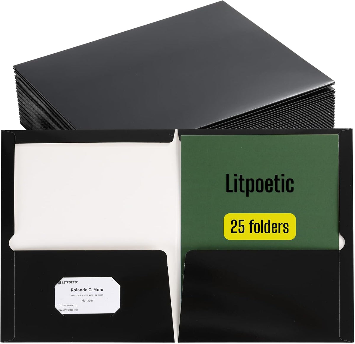 box of 125 glossy 2 pocket paper folders, main product view
