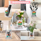 Vgrti Funny Black Cat 2 Pack Acrylic Cosmetic Pencil Pen Holder Cup, Emotional - Image 6
