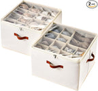INSTY Shoe Organizer for Closet, 2 Pack Foldable Shoe Storage Containers by INSTY