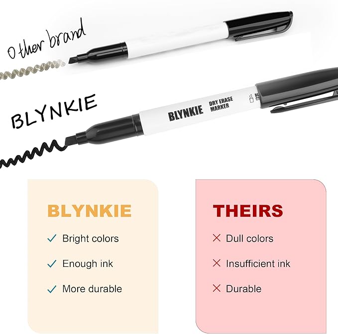 Blynkie Dry Erase Markers Bulk Pack of 102 Chisel Tip Black Whiteboard Markers - Image 4