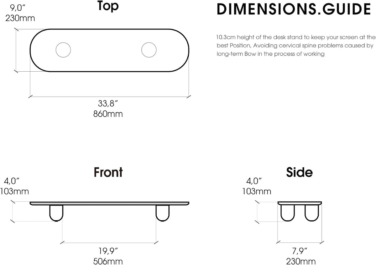 Fenge Computer Monitor Stand with Solid Beech Wood Legs, 34 Inch