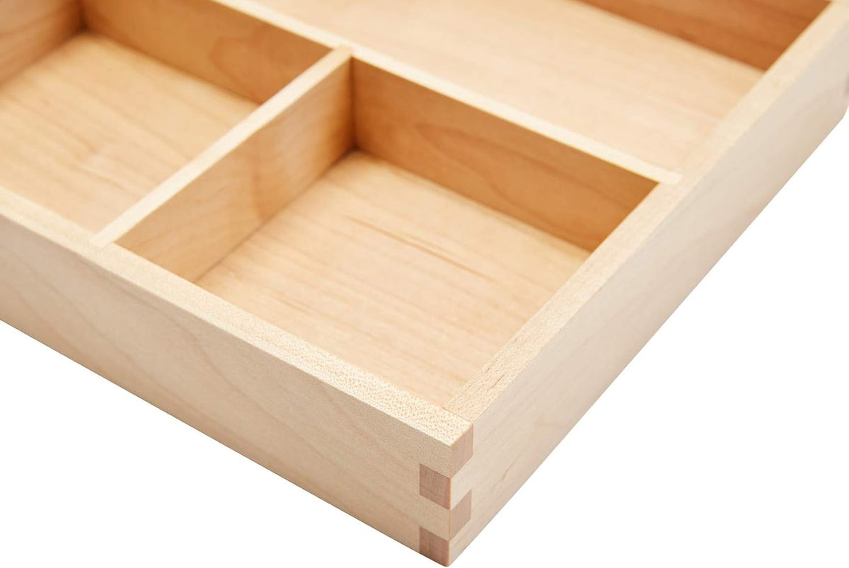 pandapark Wood Organizer Tray,Black Walnut,Desk & Drawer Storage Box (Map...