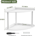 Sezanrpt 2 Tier Acrylic Corner Shelf Organizer Storage 9.5x9.5x8 Inch, Study - Image 3