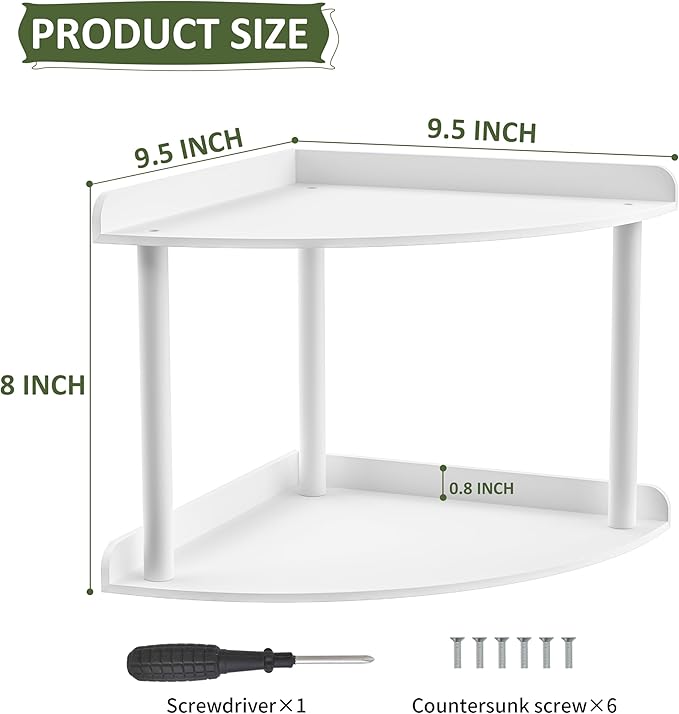 Sezanrpt 2 Tier Acrylic Corner Shelf Organizer Storage 9.5x9.5x8 Inch, Study - Image 3