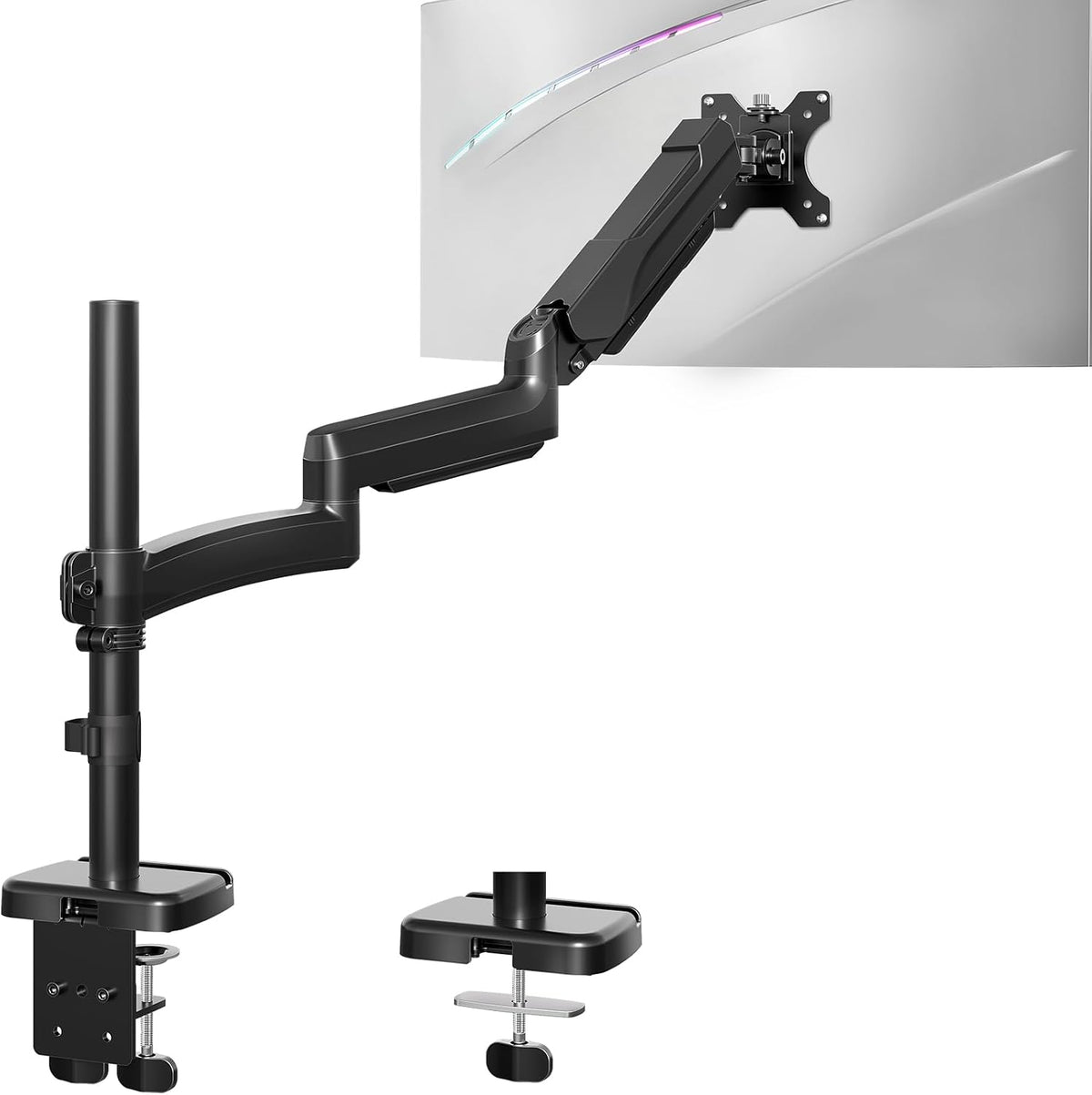 MOUNT PRO Single Long Monitor Arm, 13 to 32 inch Computer Monitor Desk Mount,...