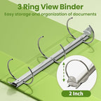 SUNEE 3 Ring Binder 2 Inch 1 Pack, Tender Green - Image 3
