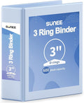 SUNEE 3 Ring Binder 3 Inch 1 Pack, Haze Blue by SUNEE