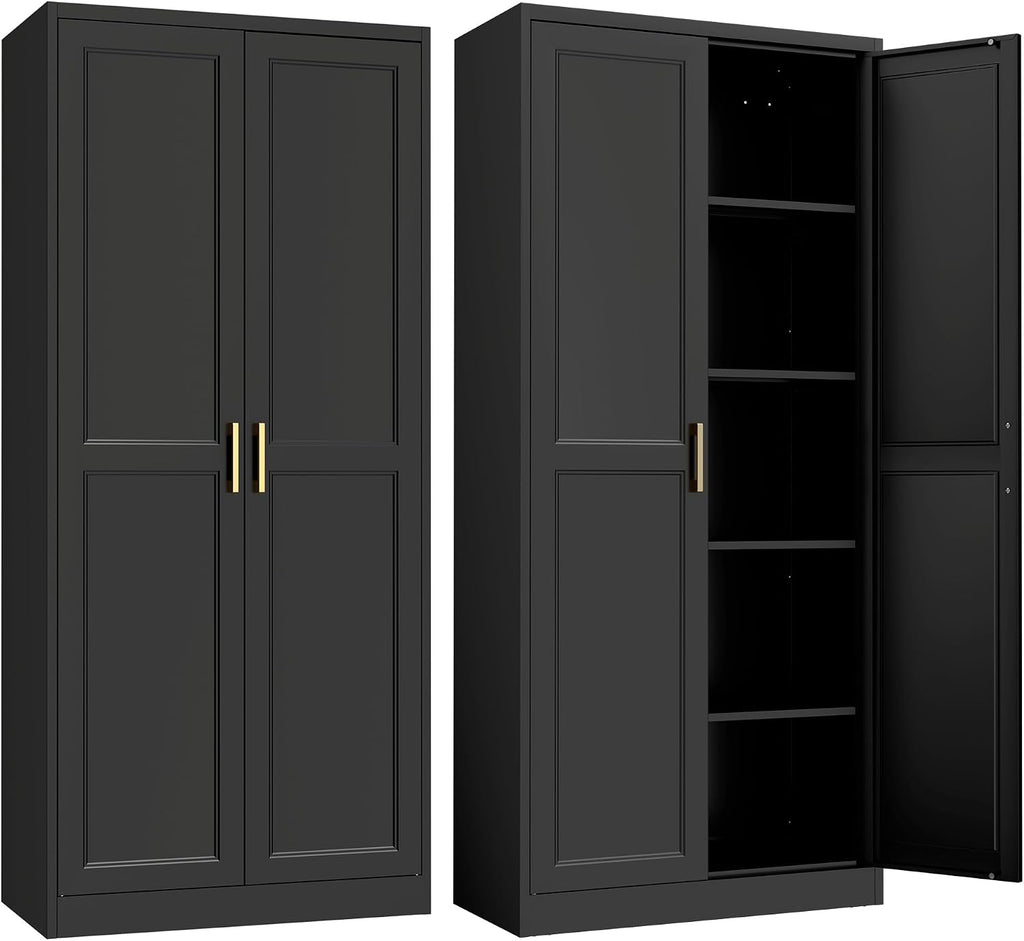 steeloong 71"metal pantry storage cabinet with doors &, main product view