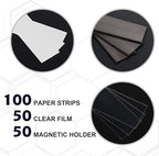 LLPT Magnetic Label Holder 5" x 3" 26 Packs C Channel White Paper Cards - Image 2
