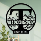 Custom Metal Signs | Personalized Monogram Name Sign | Outdoor Wall Art by AVAGift