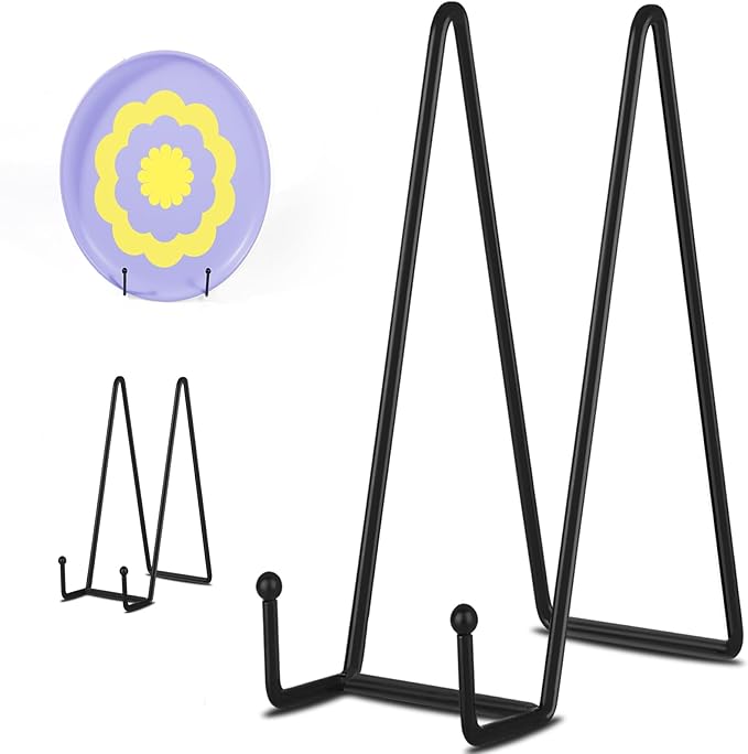 Decolore 3 Pack 12 Inch Black Picture Stands Plate Stands by Decolore