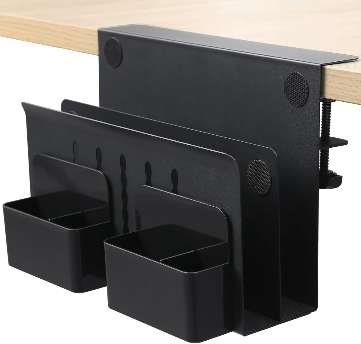 MAXECHO Desk Side Storage, Under Desk Laptop Mount, Table Side Hanging File O...