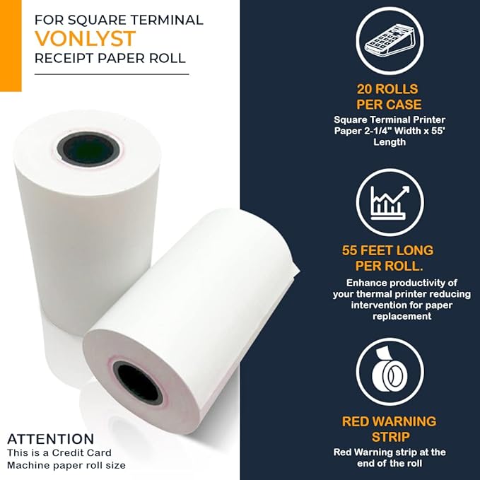 Vonlyst Receipt Paper Roll for Square Terminal Credit Card Machine - Image 4