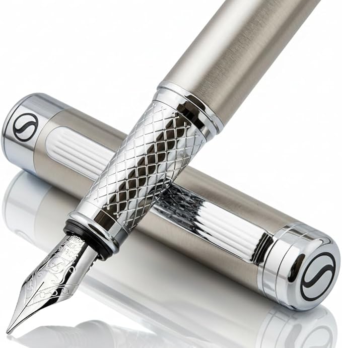 Scriveiner Stainless Steel Fountain Pen by Scriveiner