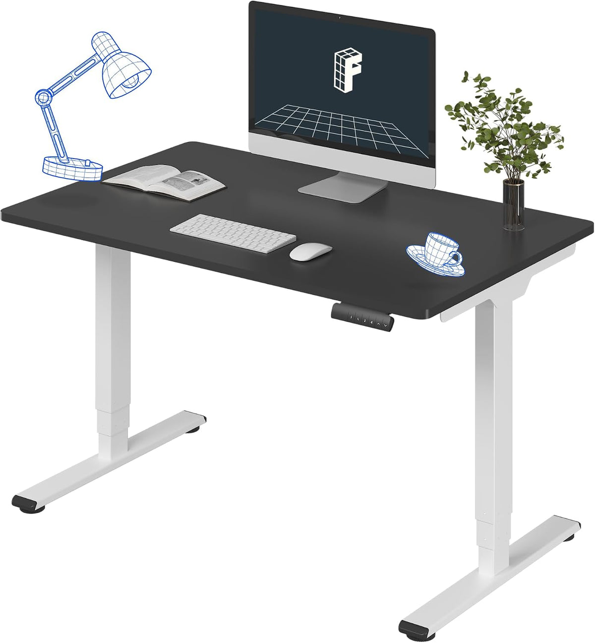 FLEXISPOT E6 3-Stage Dual Motor Electric Standing Desk 48 x 30 Sit Stand Up Desk