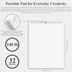 Fuxi 8x10 Watercolor Paper, 140lb Cold Press Watercolor Spiral Notebook - Image 2