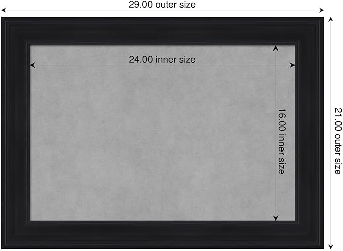 Amanti Art Black Framed Magnetic Board 21x29 Medium Vision Board - Image 2