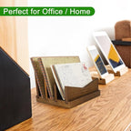 Picowe Desk Mail Organizer Wooden Mail Holder, 3 Slots Letter Holder Organizer - Image 7