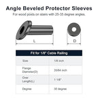 BLIKA 20 Pack 25 30 35 Degree 1/8" Black Cable Railing Angle Beveled Protector - Image 2