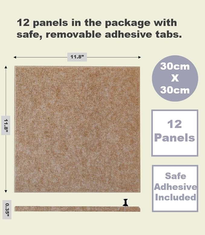 DECORITA Felt Wall Tiles | Large Cork Board Alternative | Aesthetic Felt - Image 3