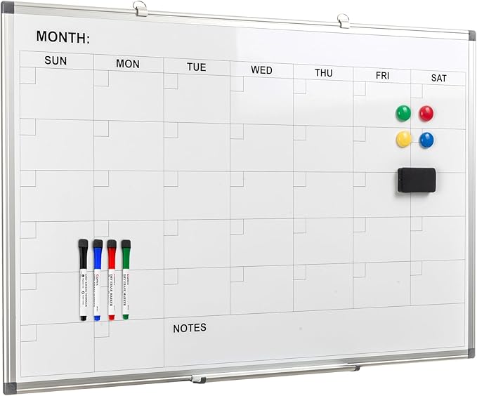Comix Magnetic Dry Erase Calendar Whiteboard, 36 x 24 Inches Monthly Calendar by Comix