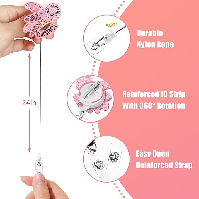 Aoryalps DUUUUUDE Retractable Badge Reel Holder Retractable - Image 5
