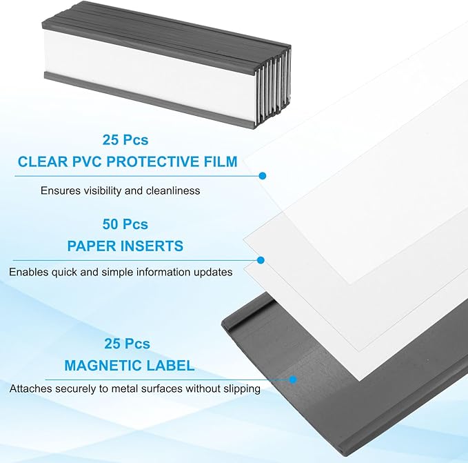 PATIKIL Magnetic Label Holder 4" x 1" - Image 3