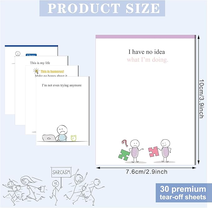 Funny Notepads with Sayings Sticky Funny Office Supplies to Do List Sarcastic - Image 2