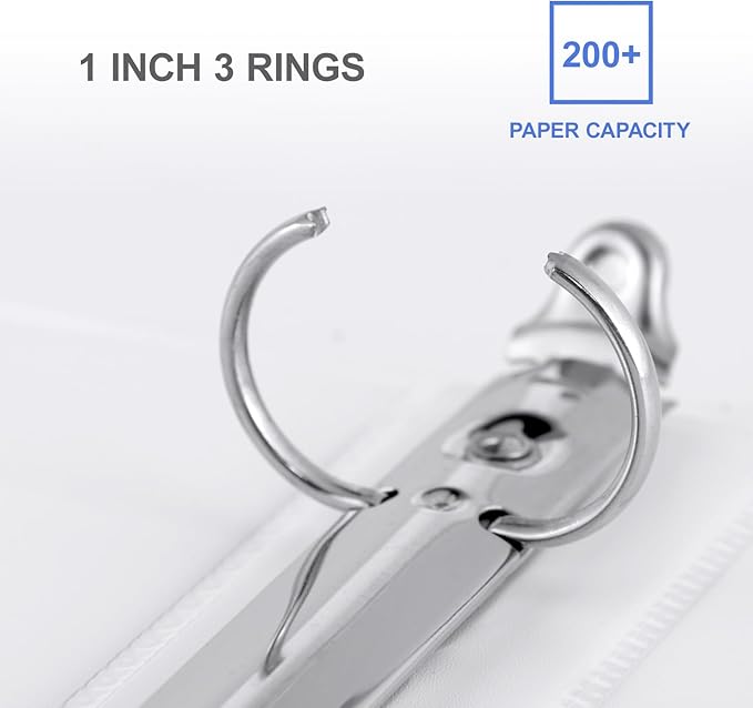 3 Ring Binder 1 Inch, ViVin Sturdy 1"-Round Ring Binder - Image 5