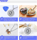 Compass Necklace for Women Men 925 Sterling Silver Pendant Urn Necklaces for - Image 5