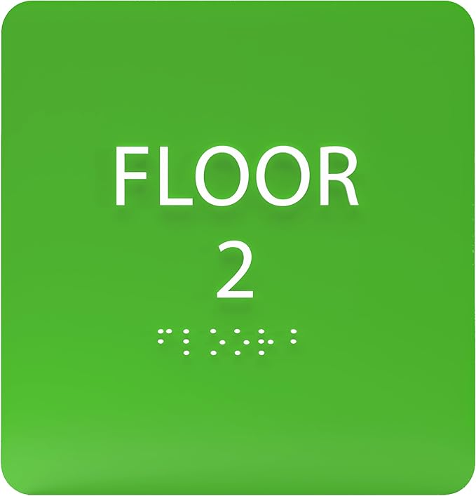 Light Green ADA Floor 2 Sign by ADACentralSigns