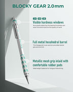 Nicpro Blocky Gear 2.0 mm Mechanical Pencils Set in Case, Metal Pencil - Image 2