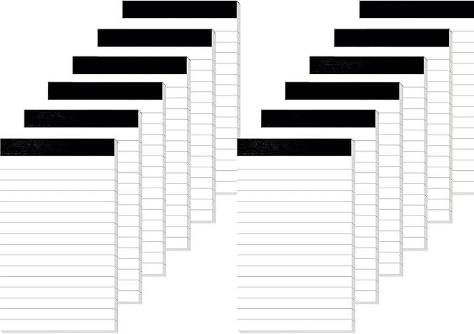 Nichela 12 Pack Small Notepad, 3 x 5 Inch Ultra Quality Note Pads, Server Lined by Nichela