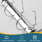 CIXILDTS 4-Inch 3 Ring Binder, Standard 4" Slant-D Ring Binder Fit Letter Size - Image 4