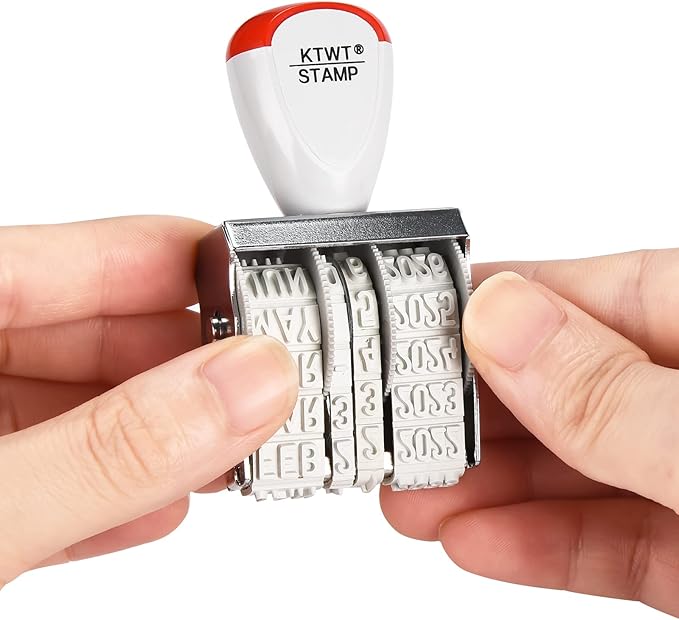 KTWT 1.5" Rubber Stamp Line Dater, Date Stamp, Office Stamp, Rotating Stamp - Image 5